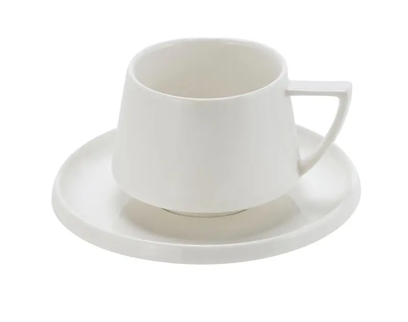 Bricard Bellon - Koffieset - 12-delig - Wit - 225ml - Porselein - Koffie Kopjes en Schoteltjes