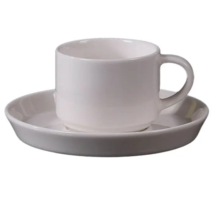 Bricard Lunel - Espressoset - Set van 12 - Wit - 90ml - Porselein - Espresso Kopjes & Schotels