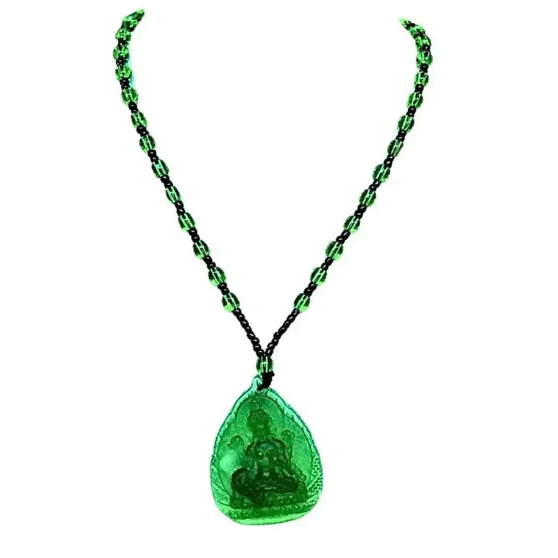 Buddha Necklace / Mala Green