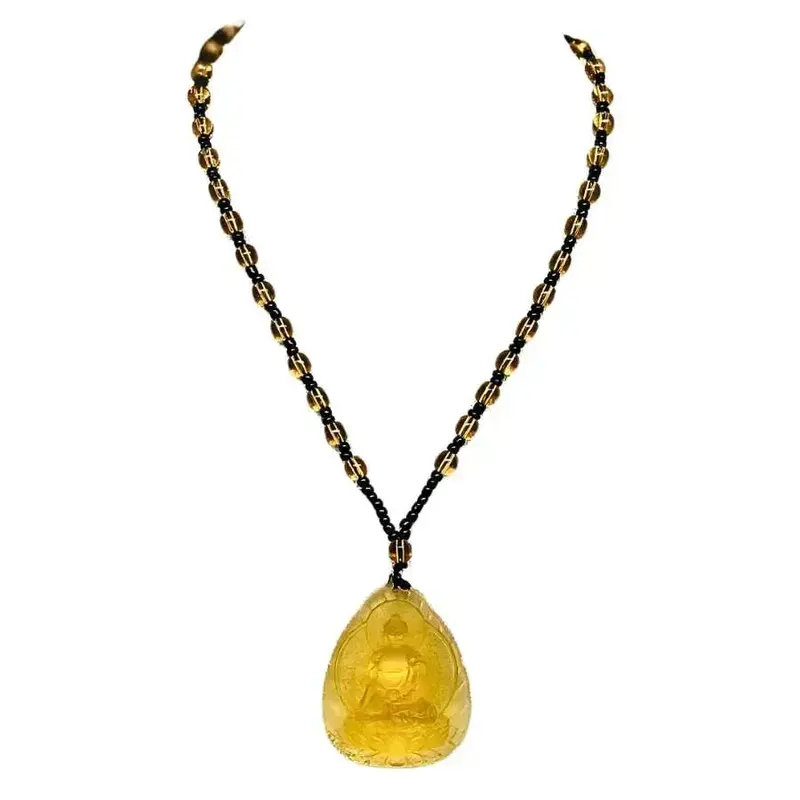 Buddha Necklace / Mala Yellow