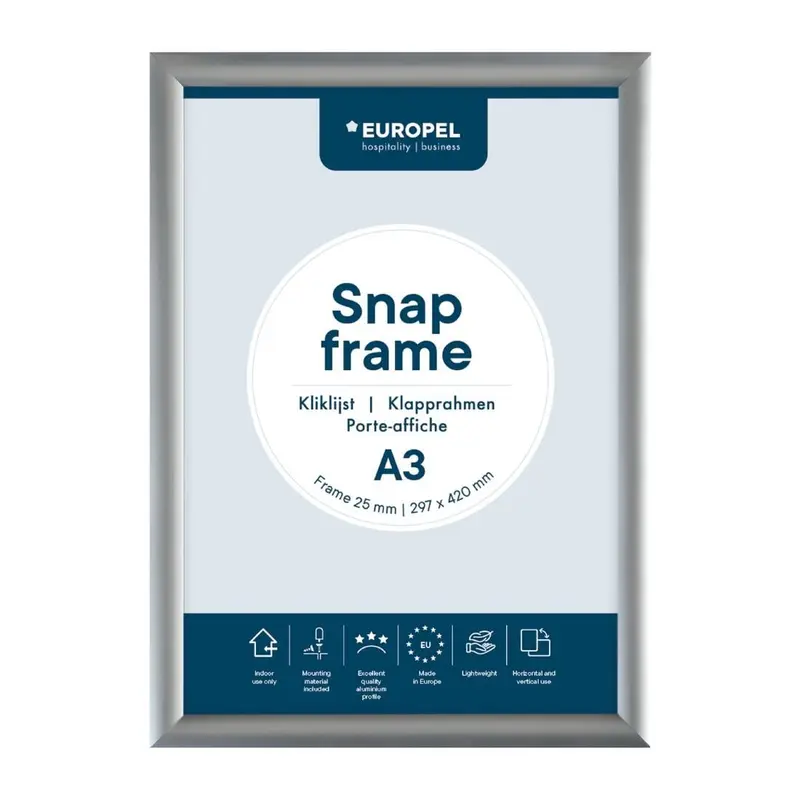 Cadre clipsable en aluminium Europel A3 25mm