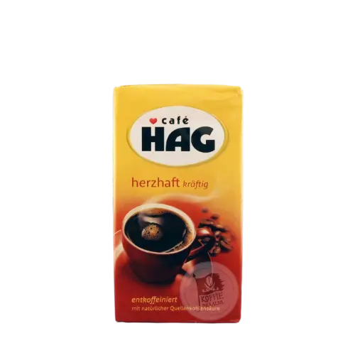 Café HAG Herzhaft Kraftig koffie CAFEÏNEVRIJ 500 g.