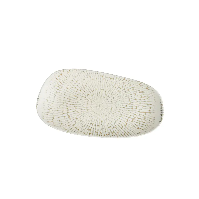 Cascade Taupe Opal Organic Oblong Plate 35 x 18,5 cm 6/box