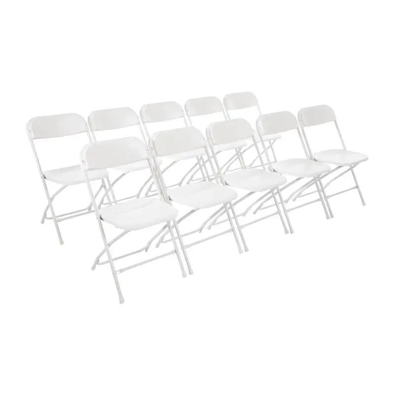 Chaises pliantes Bolero blanches (lot de 10)