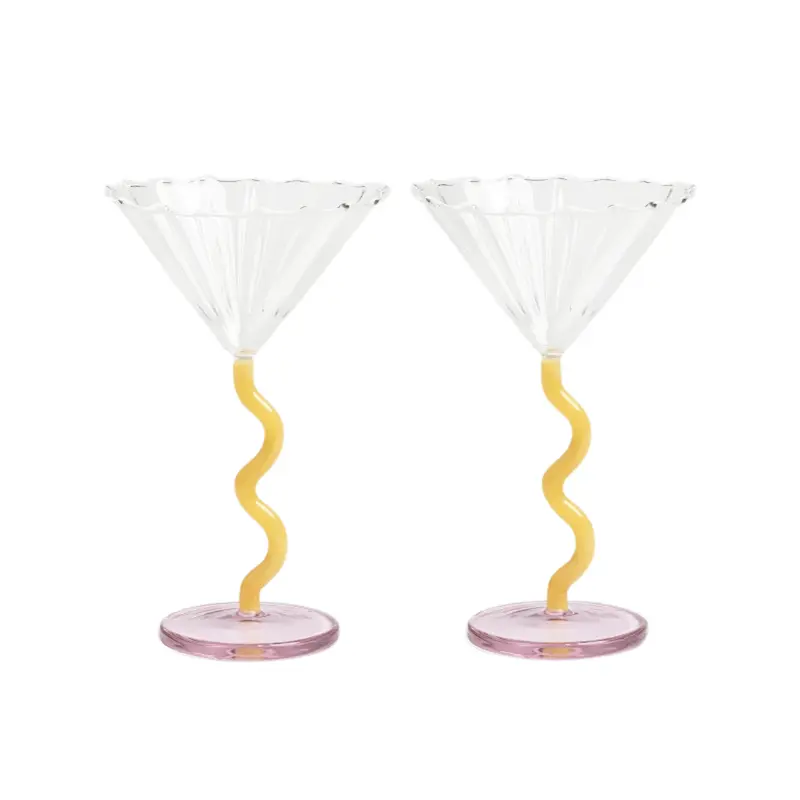 Champagneglazen - 2-delige set | Coupe Curve Caramel