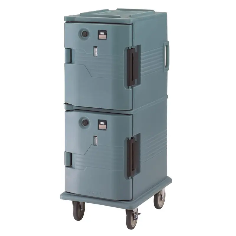 Chariot isotherme avec portes chauffantes Cambro Ultra Camcart UPCH8002401 bleu ardoise