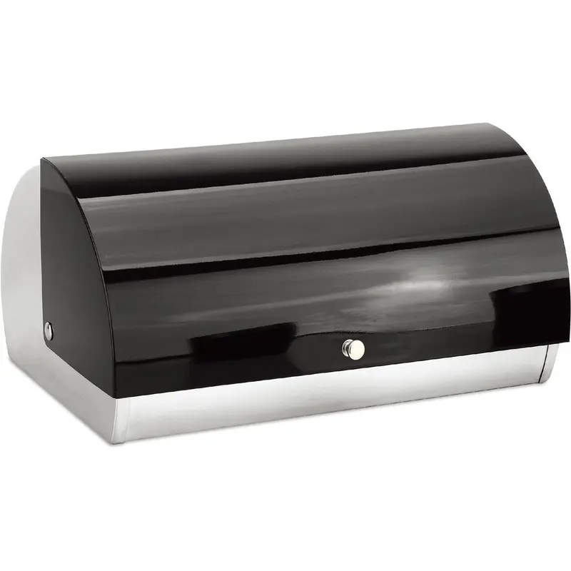 Cheffinger Broodtrommel - Metallic Zwart - RVS - 38cm
