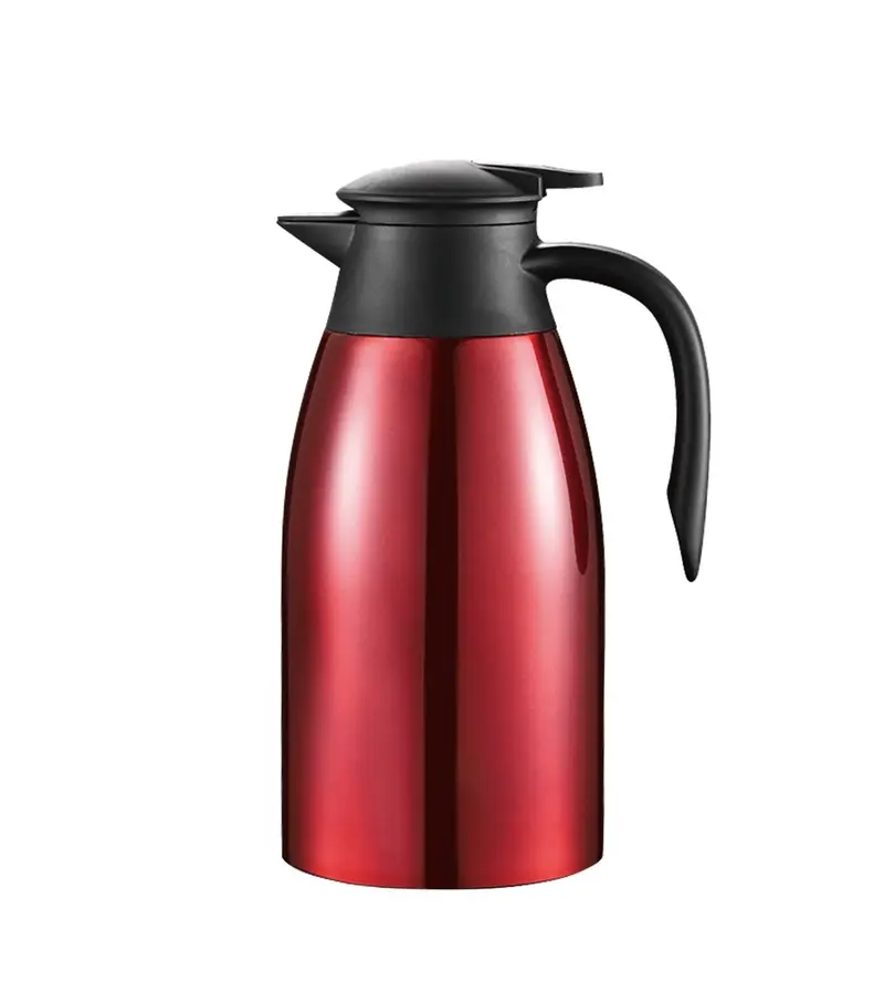 Cheffinger Thermoskan 2 Liter Rood - RVS Inox - Themosfles
