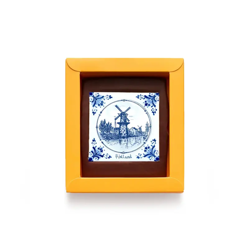Chocolade Wenskaart | Delfts Blauwe Molen (Holland)