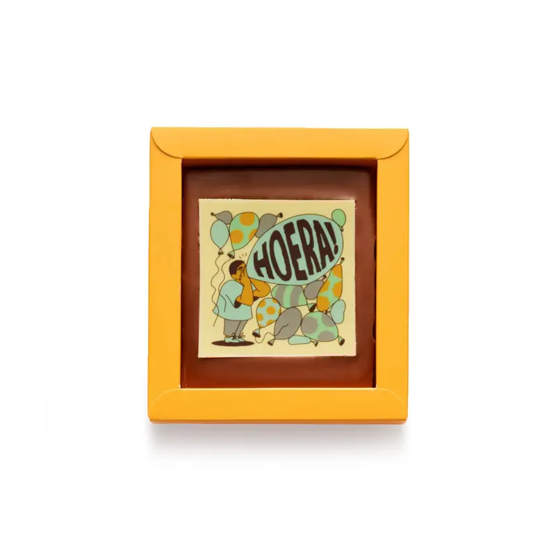 Chocolade Wenskaart | Hoera!