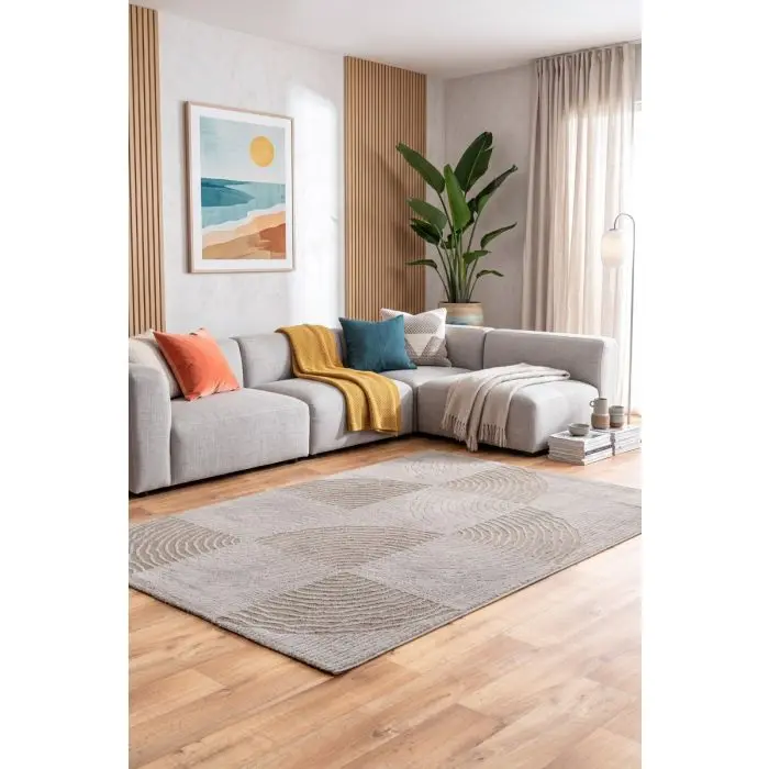 Cinar Carpets Liva F038A - Vloerkleed Taupe - 13 mm