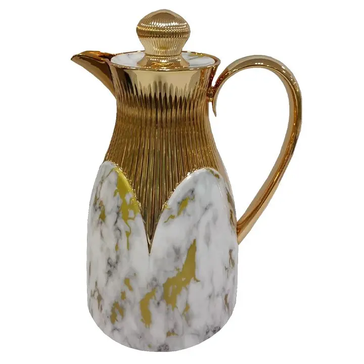 Cinar Thermoskan - 1L - Wit Marmer/Goud