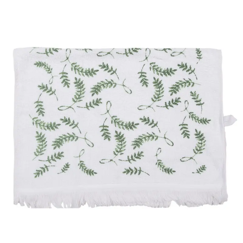 Clayre & Eef Gastendoekje - Groene Takjes - 100% Katoen -  40 cm x 66 cm