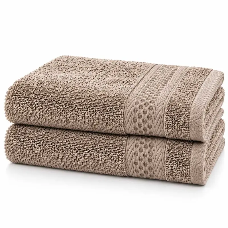 Cleanizi Badhanddoek - Taupe - 70x140 cm - 100% Katoen - Badstof Handdoek - Set van 2