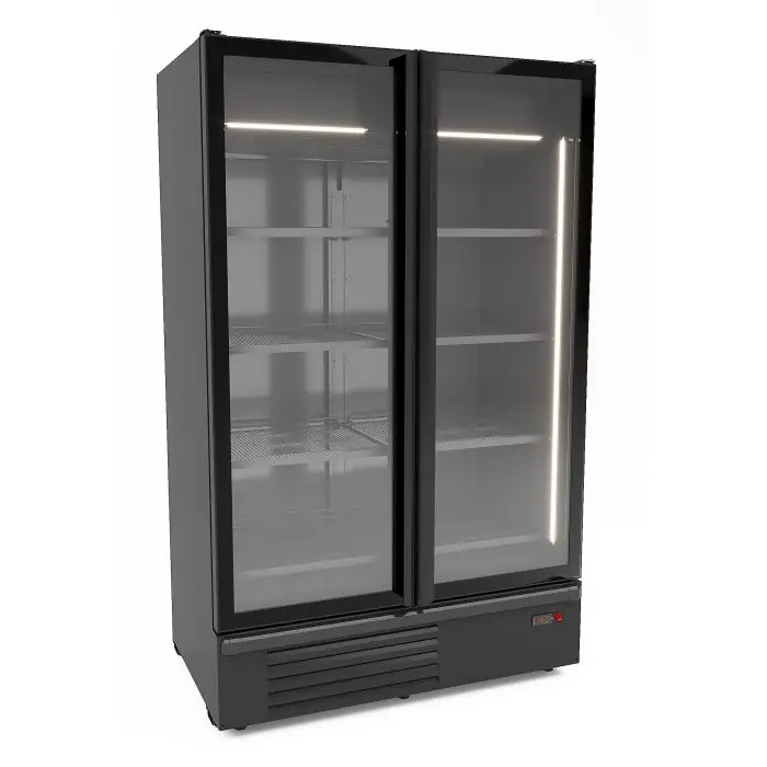 CONGÉLATEUR 2 PORTES EN VERRE NOIR 1230L 7072.1140