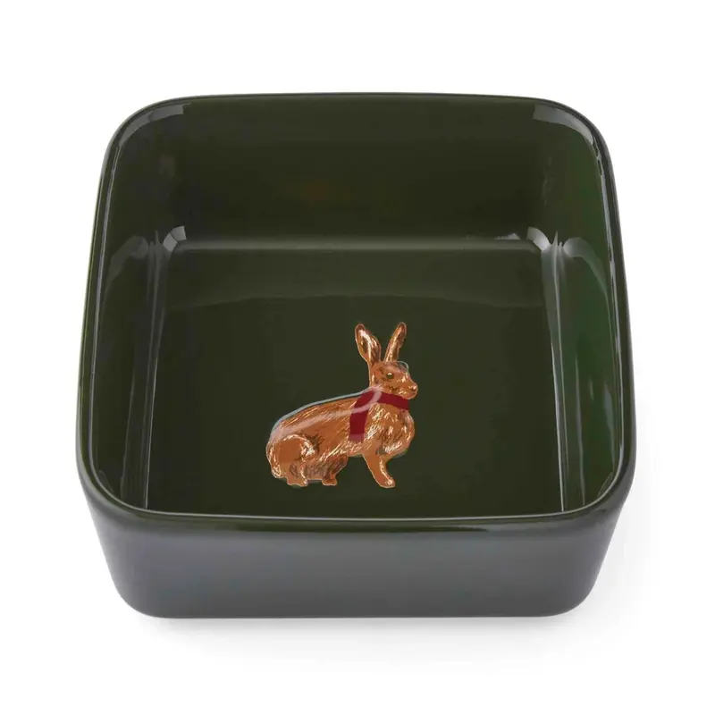 Cooksmart Heritage Hare Schaaltje - Groen - Aardewerk - 15 cm x 15 cm x 5 cm