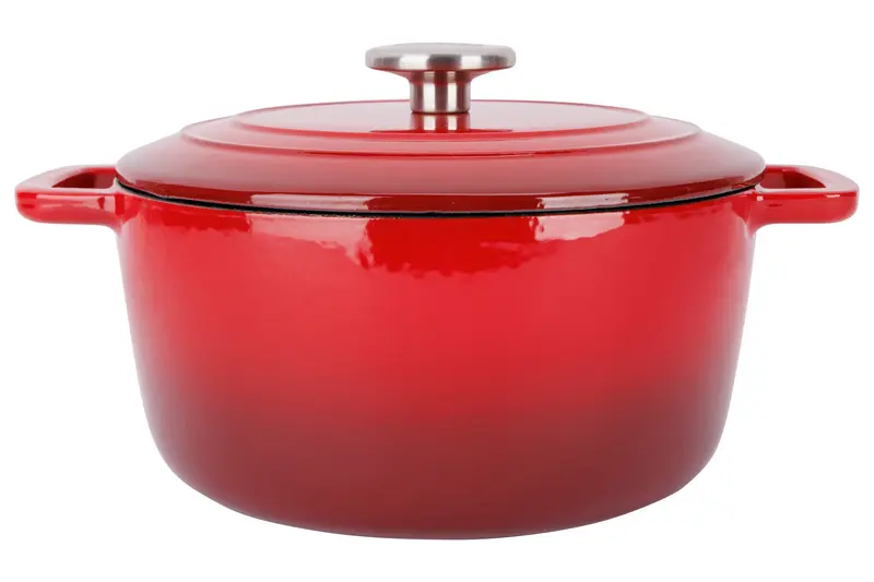 Cosy & Trendy Fontestic gietijzeren stoofpot 24 cm - 4,6L met deksel (Traditional Red)