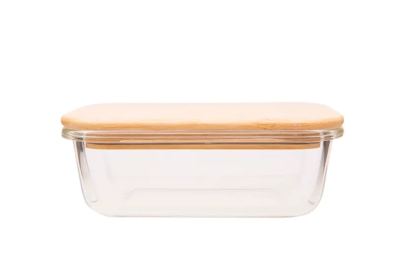 COSY&TRENDY - VOORRAADDOOS 15X11XH5CM RECHTHOEK 370ML HOUTEN DEKSEL