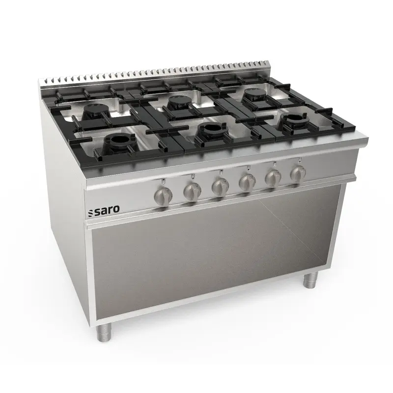 Cuisinière à gaz SARO à encastrer, 6 brûleurs LQ / CUG6BA - 423-8010