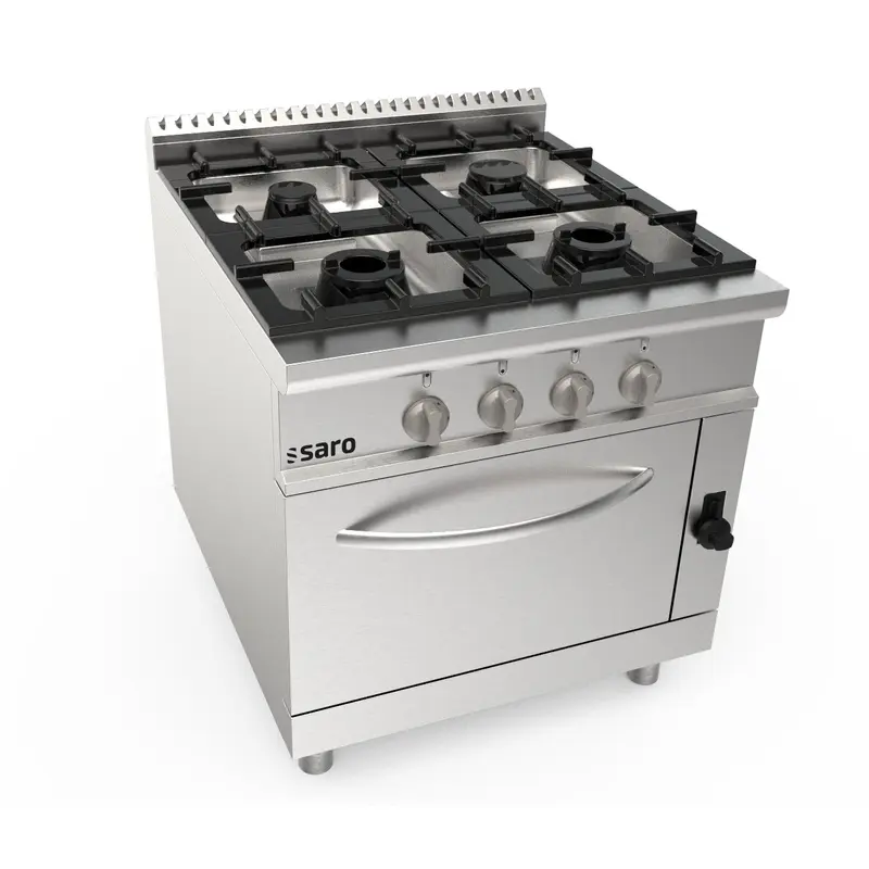Cuisinière à gaz SARO + four à gaz, 4 brûleurs LQ / CUG4NG - 423-8015