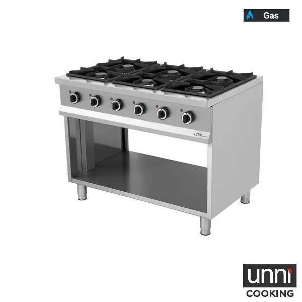 Cuisinière professionnelle à gaz 6 feux Unninox OCK-6