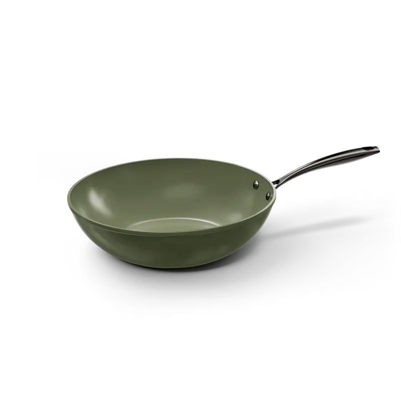 Dark Olive Wokpan 30 cm