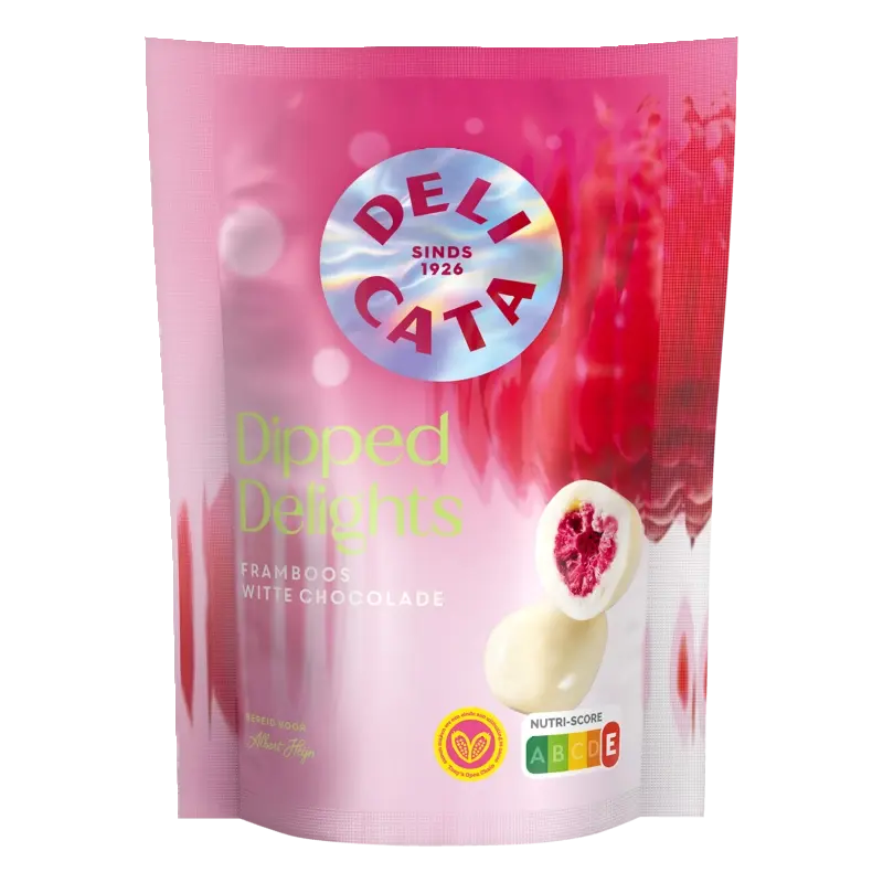 Delicata Dipped delights framboos witte chocolade