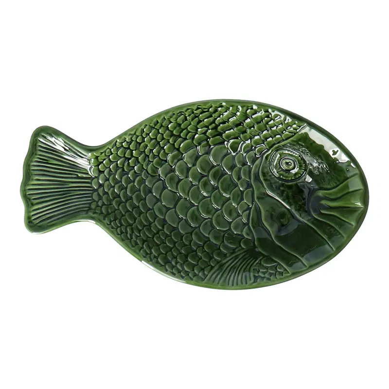 Diepe schaal Fish groen 32,5cm