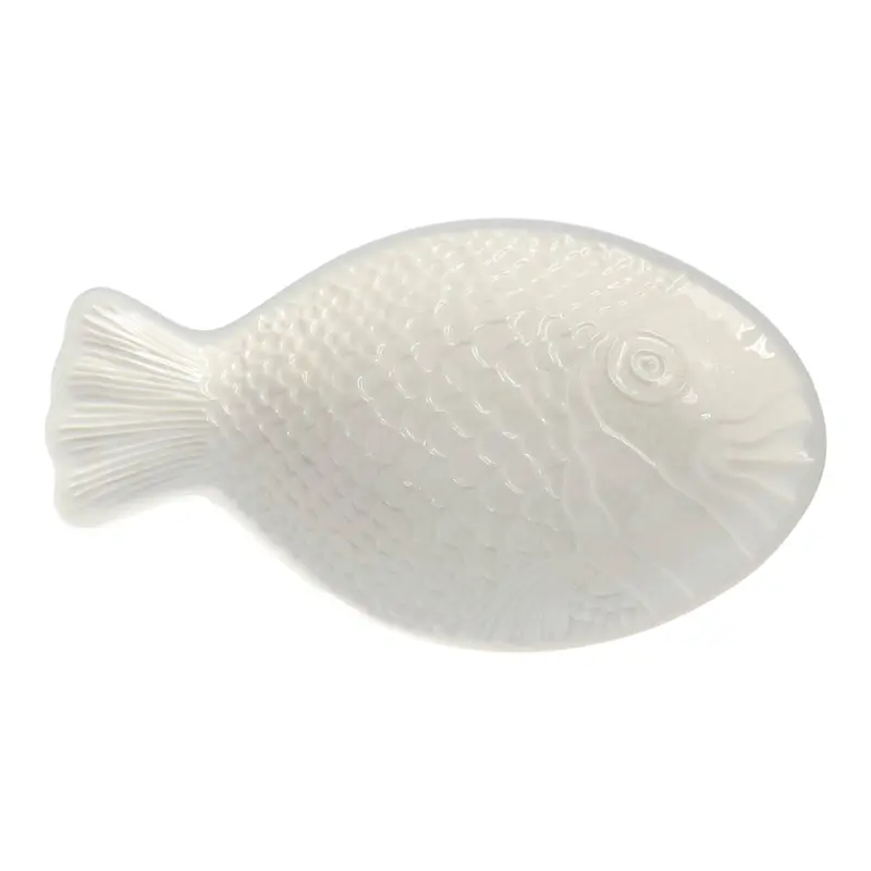 Diepe schaal Fish wit 32,5cm