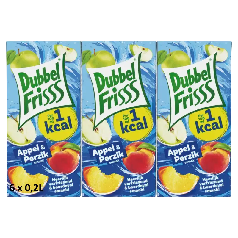 DubbelFrisss Appel & perzik 6-pack