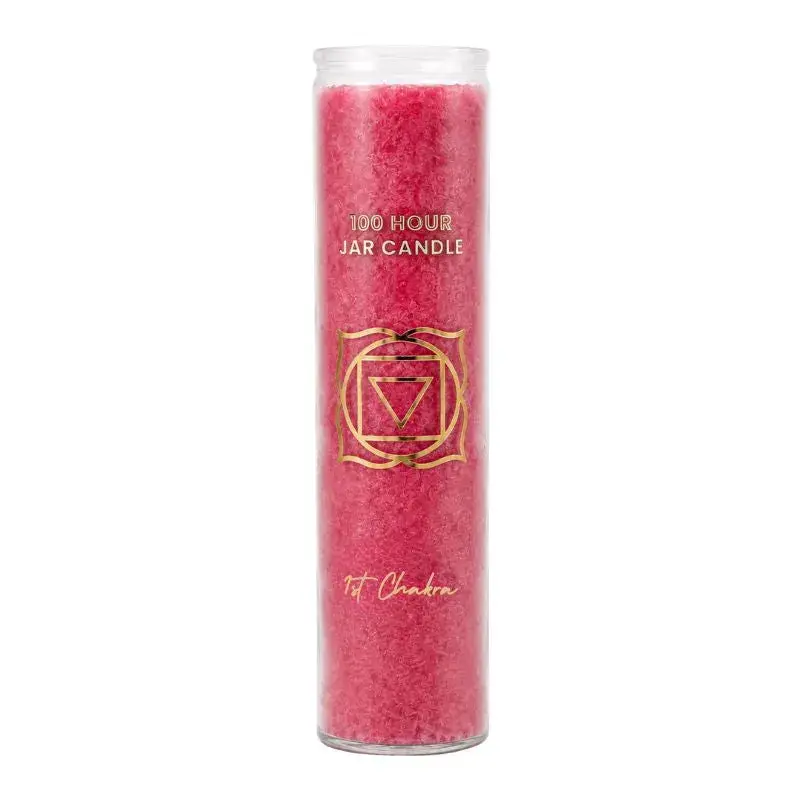 Fair Trade 1st Chakra Stearine Candle in Glass – Red