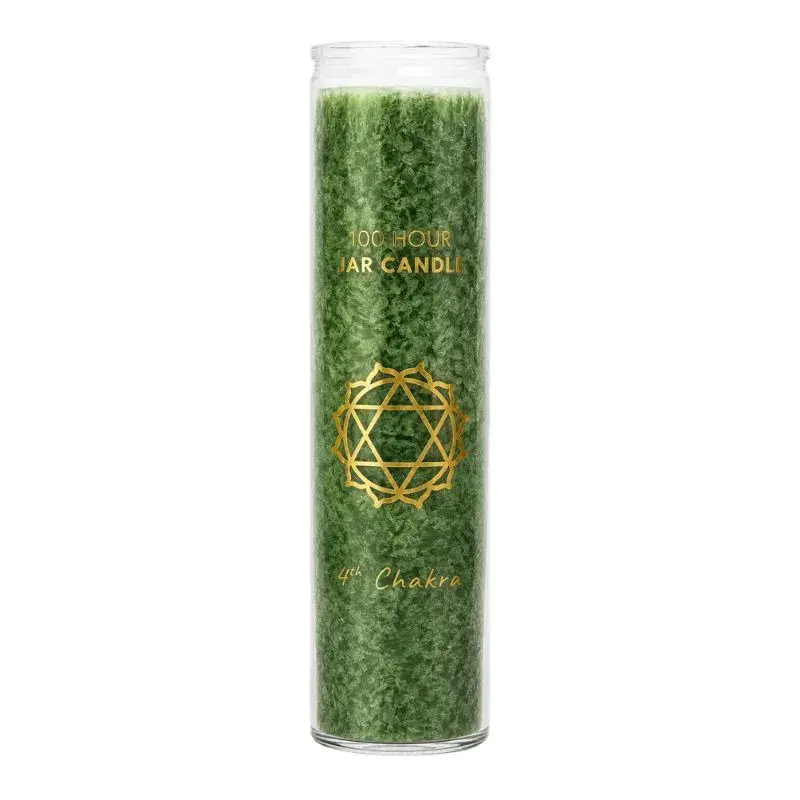 Fair Trade 4th Chakra Stearine Candle in Glass – Green