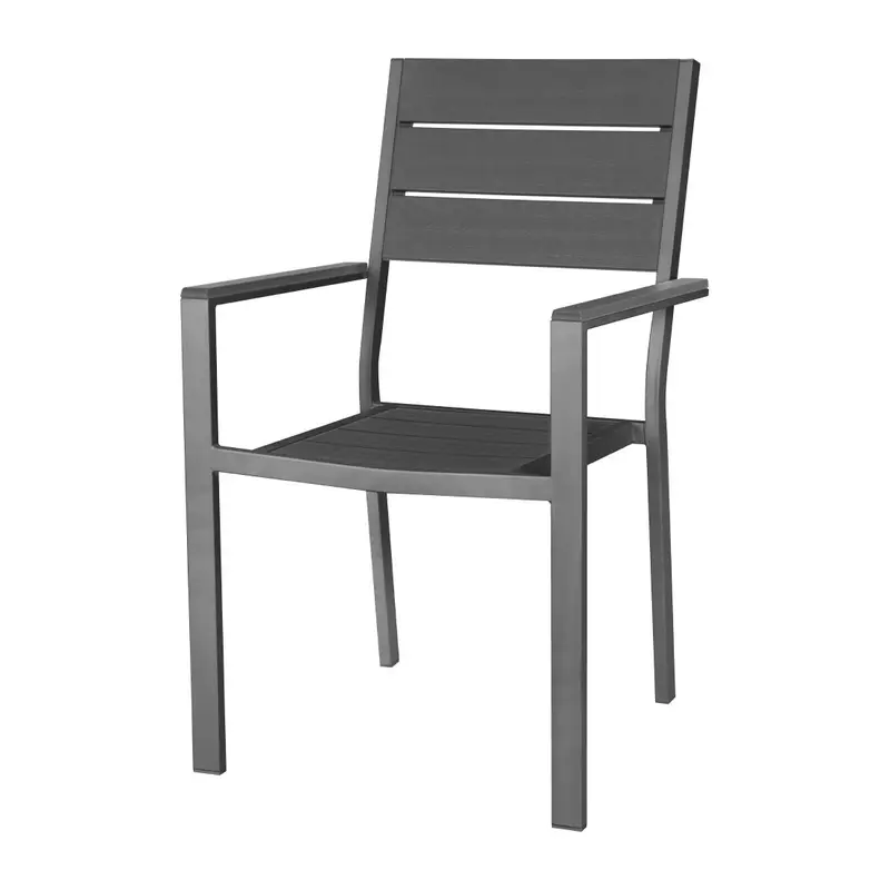 Fauteuils à lattes Bolero Valletta gris (lot de 4)