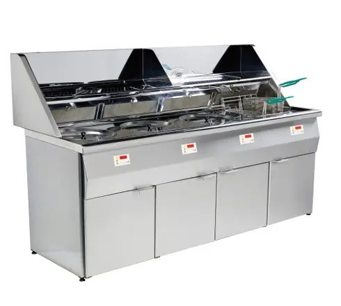 Friteuse gaz - Type Santana -3 cuves rondes et 1 cuve carrée FGS3CN