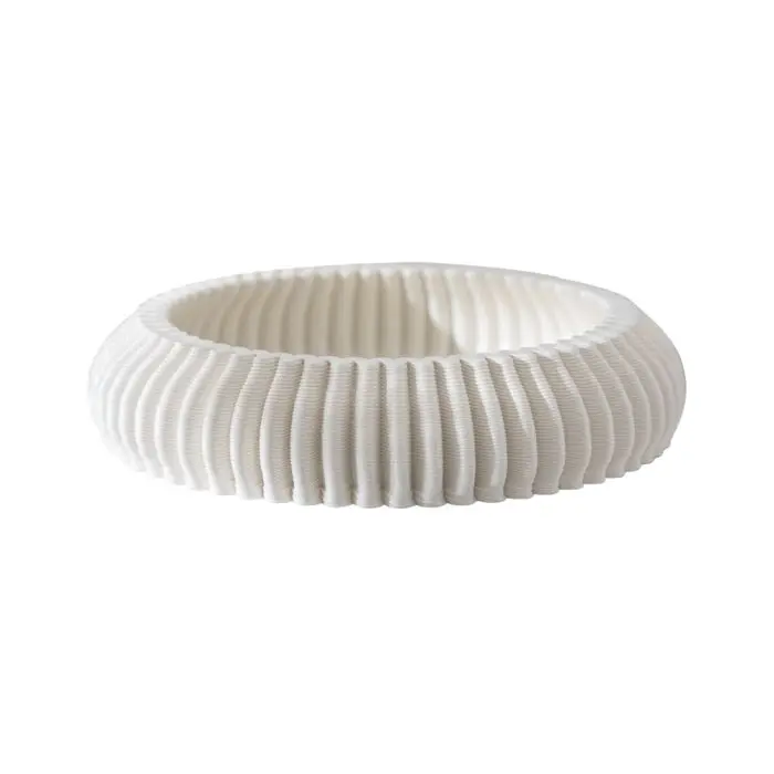 Fugurato Esta Schaal Wit - Keramiek met Geribbeld 3D-Reliëf - Ø20,5 x H4,5 cm