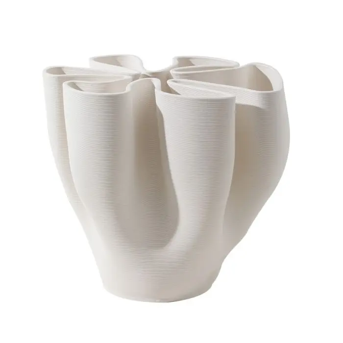 Fugurato Lucy Vaas Wit - Keramiek met 3D-Organische Vorm - Ø26,5 x H23 cm
