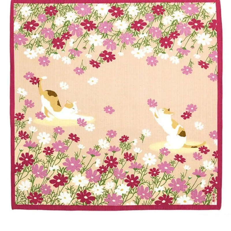 Furoshiki Japanse knoopdoek Happy Cat 50cm