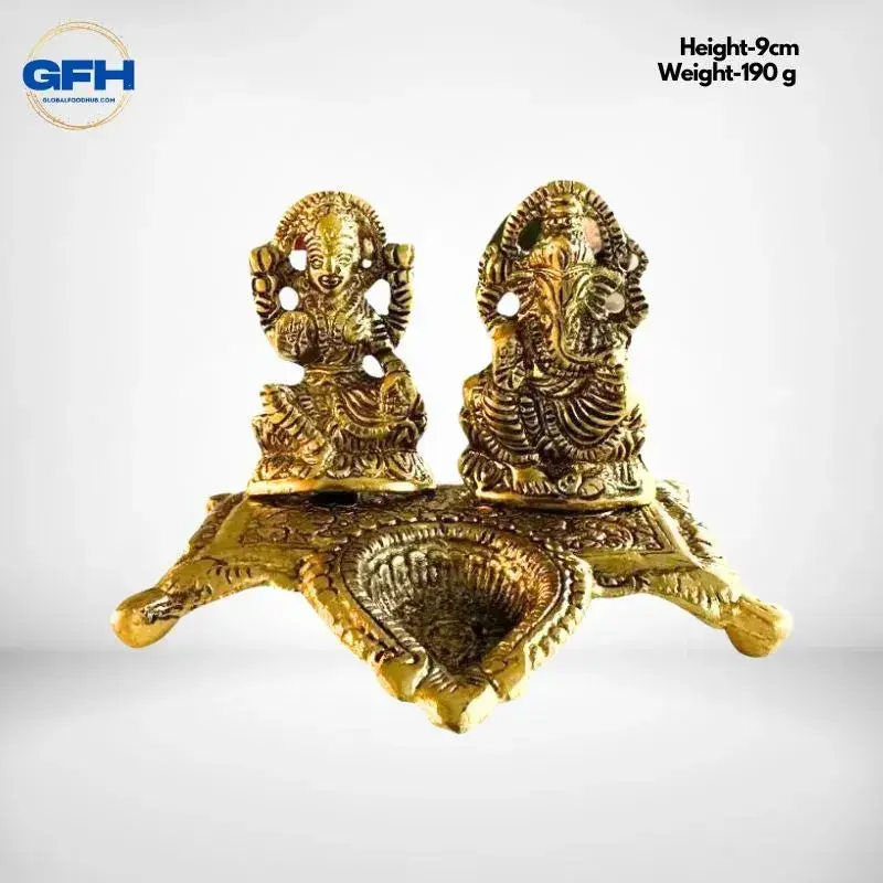 Ganesh and Lakshmi with Diya