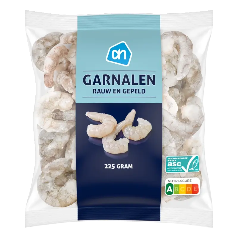 Garnalen rauw en gepeld