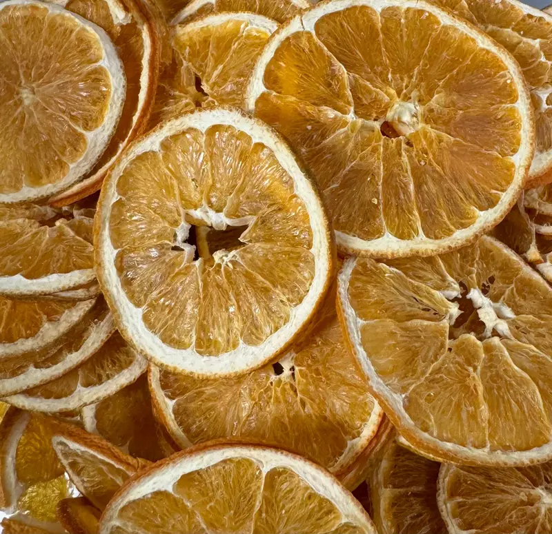 Gedroogde sinaasappel schijfjes