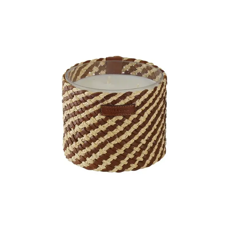Geurkaars Bougie Raphia Cuir Noria Medium