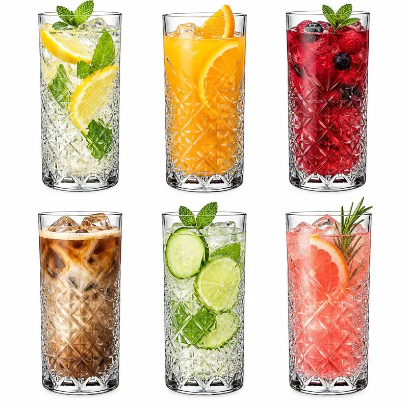 Glozini Valletta Longdrinkglazen - 380ml - Set van 6 - Waterglas - Drinkglas
