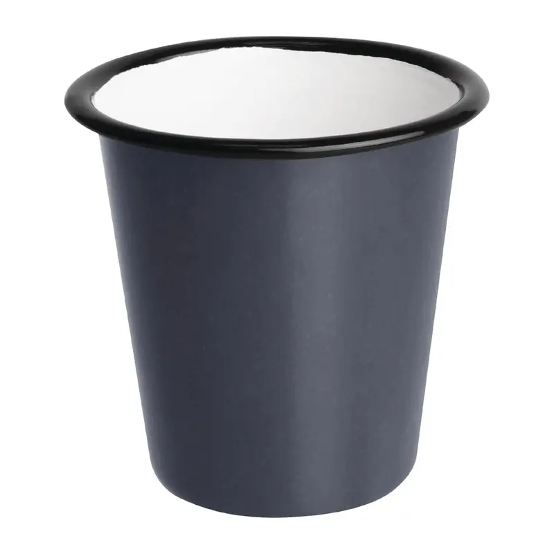 Gobelets en acier émaillé gris et noir Olympia 310ml (lot de 6)