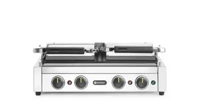 Grill de contact, double grill avec minuteur, HENDI, Argent, 220-240V/3600W, 570x375x(H)216mm, Rectangulaire — 263914
