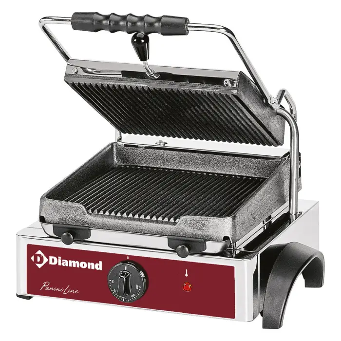 Grill panini électrique, plaques rainurées GR42