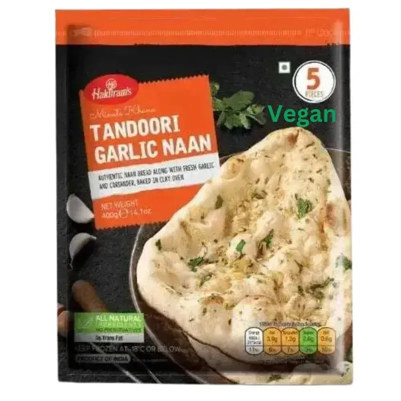 Haldiram's - Frozen Tandoori Garlic Naan Vegan 400g