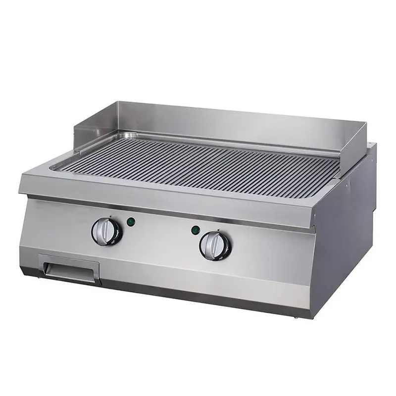Heavy Duty plaque de gril - chrome rainuré - unité double - profondeur 70 cm - électrique – Maxima 09395055