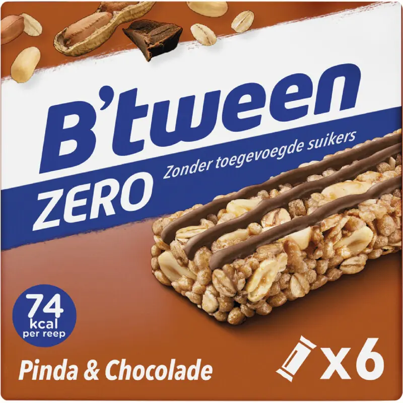 Hero B'tween Mueslireep Zero Pinda Chocolade 120g