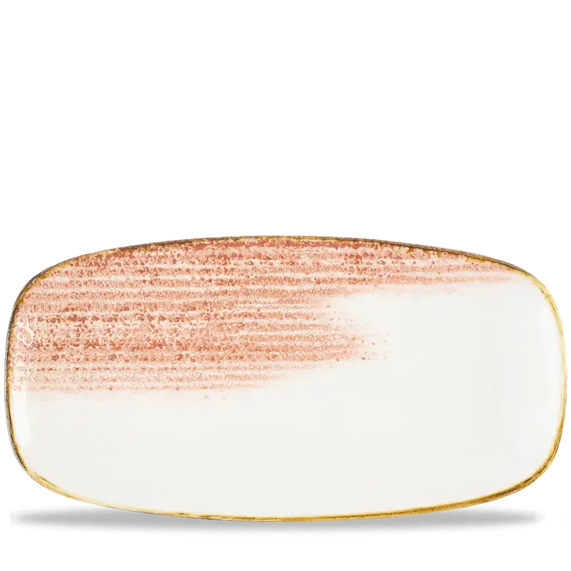 Homespun Coral Chefs Oblong Plate 6/box