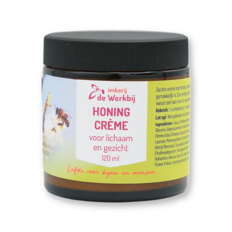Honingcrème 120 ml – Verzorgende Crème met Honing voor Gezicht & Lichaam